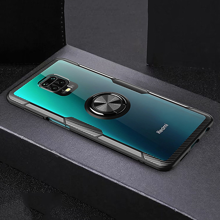Ốp lưng cho Xiaomi Redmi Note 9S Trong Suốt Chống Sốc iRing Viền Màu