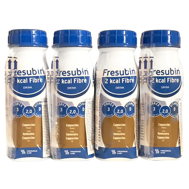 Lốc 4 Chai Sữa Fresubin 2Kcal Fibre Drink Cappuccino Cho Người Bệnh Suy Dinh Dưỡng (200ml/chai)