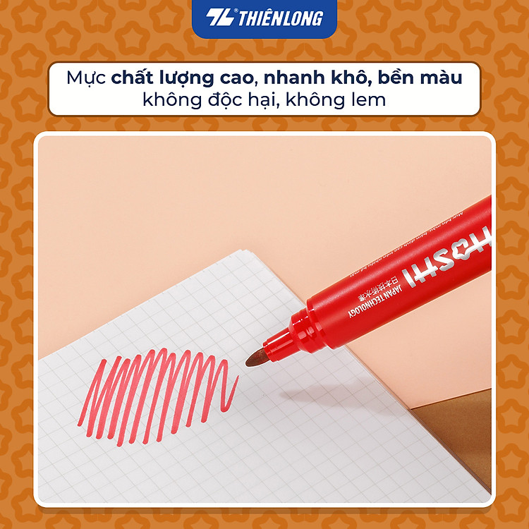 Bút Lông Dầu Hoshi Thiên Long PM-021 (Mực xanh) - Ảnh 4