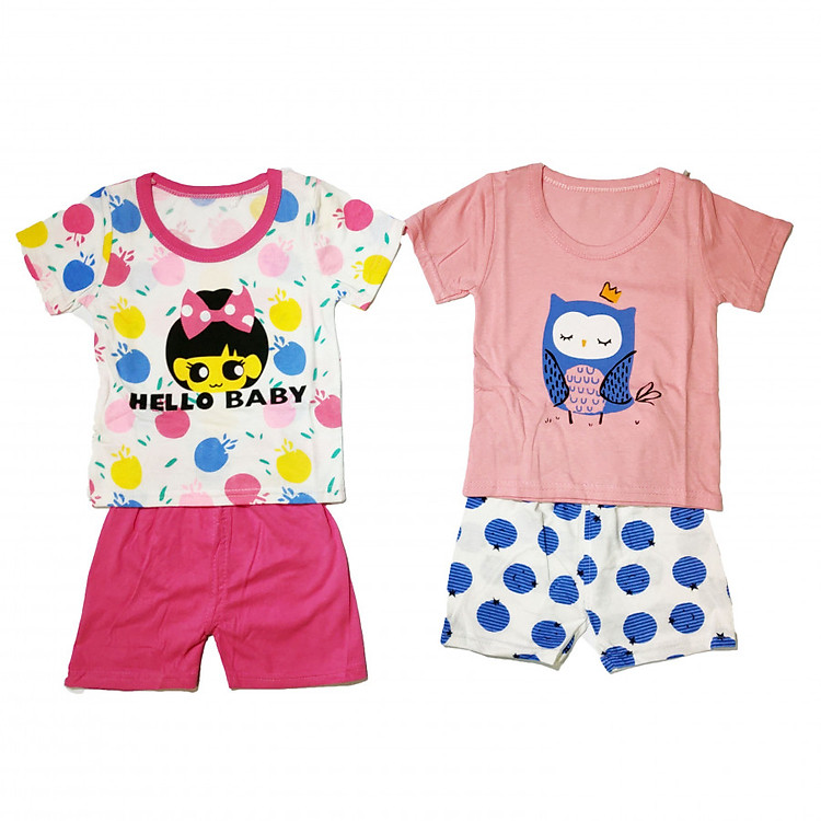 Sét 2 đồ bộ bé gái cotton hàng xuất chất siêu đẹp ZIPPY-DB-004