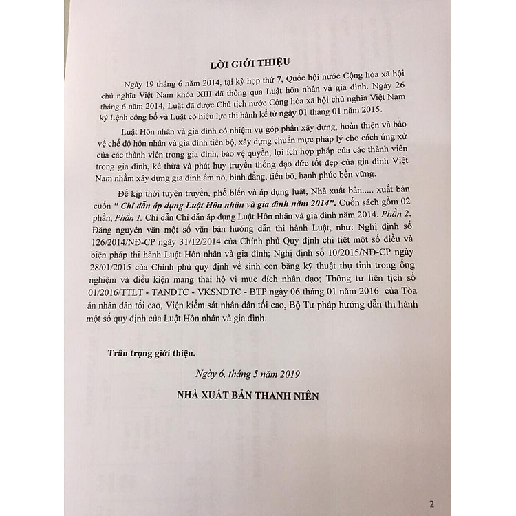 Chỉ Dẫn Áp Dụng Luật Hôn Nhân Gia Đình Năm 2014 - Ảnh 4