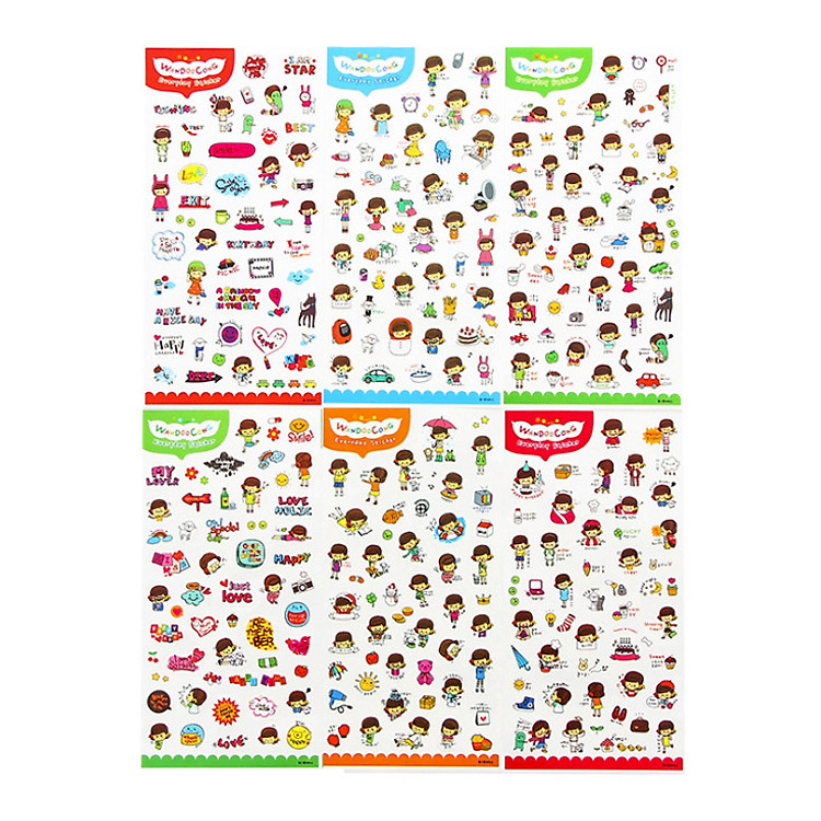 Bộ 6 tấm sticker trang trí nhật ký cuộc sống