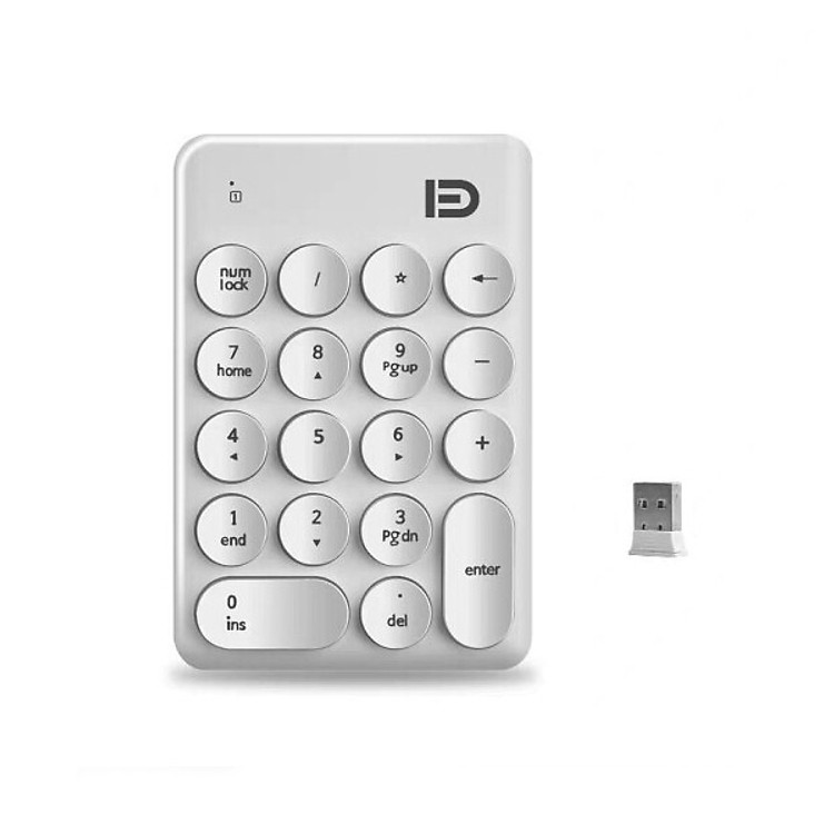 Bàn Phím Số Không Dây Forter ik6610 White (Màu Trắng) - Hàng Chính Hãng