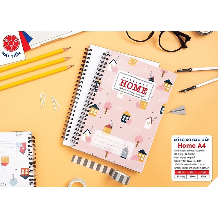 Sổ lò xo kép bìa bồi cao cấp Home A4 (200 trang) - Ảnh 3