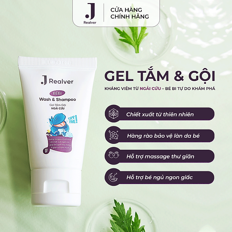 Chọn mua tại Shopee: Gel Tắm Gội Ngải Cứu JRealver 30g mua giá tốt nhất tại Shop Mall