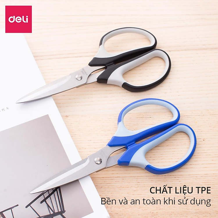 Kéo Cắt Đa Năng Deli 190mm (Màu xanh)