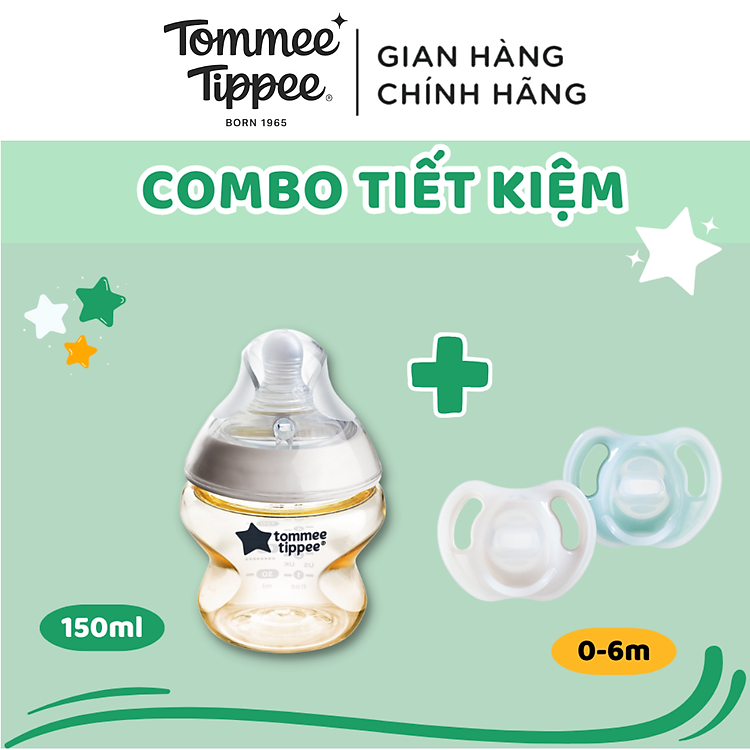 Combo Ty Ngậm & Bình Sữa Tommee Tippee Uy tín Giá tốt - Hình ảnh 2