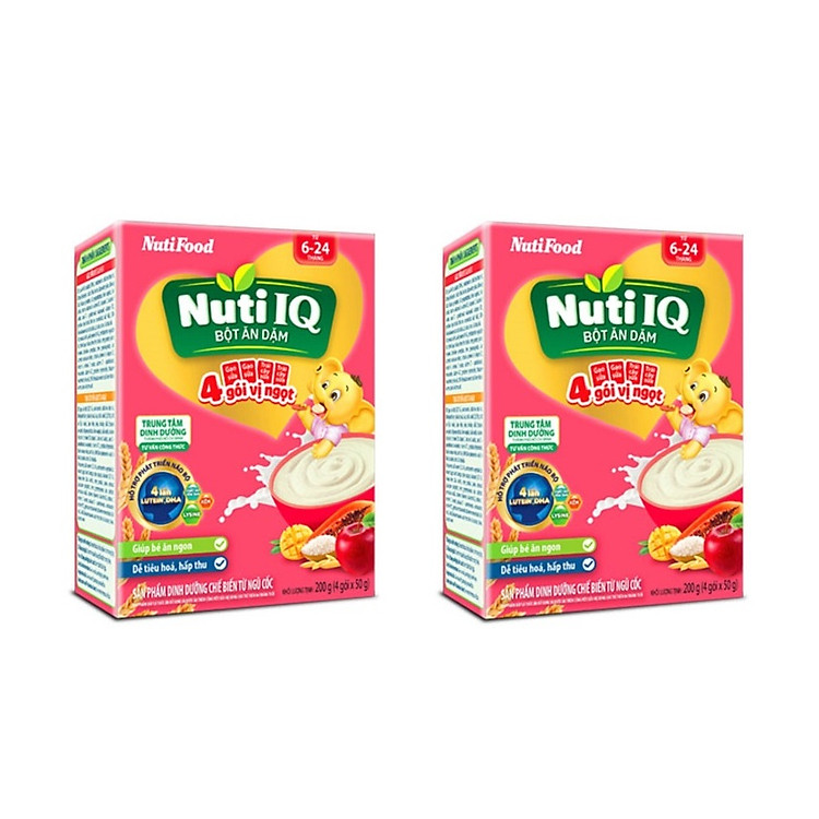 BỘ 2 HỘP BỘT ĂN DẶM NUTI 4 GÓI VỊ NGỌT 200G
