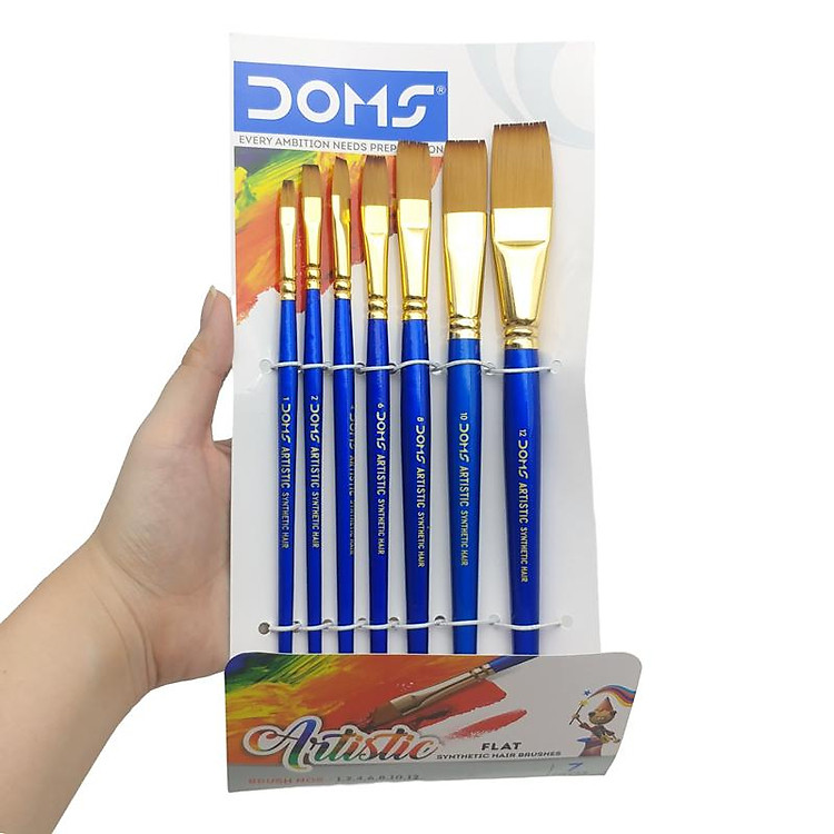 Bộ Cọ Vẽ Đầu Dẹp DOMS Artistic 8064 (7 cây) - Ảnh 6
