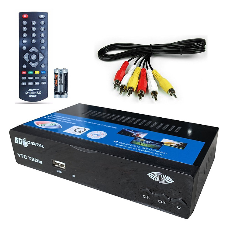 Trọn Bộ Đầu Thu Truyền Hình Kỹ Thuật Số DVBT2 - VTC - ANTEN - Hàng Nhập Khẩu