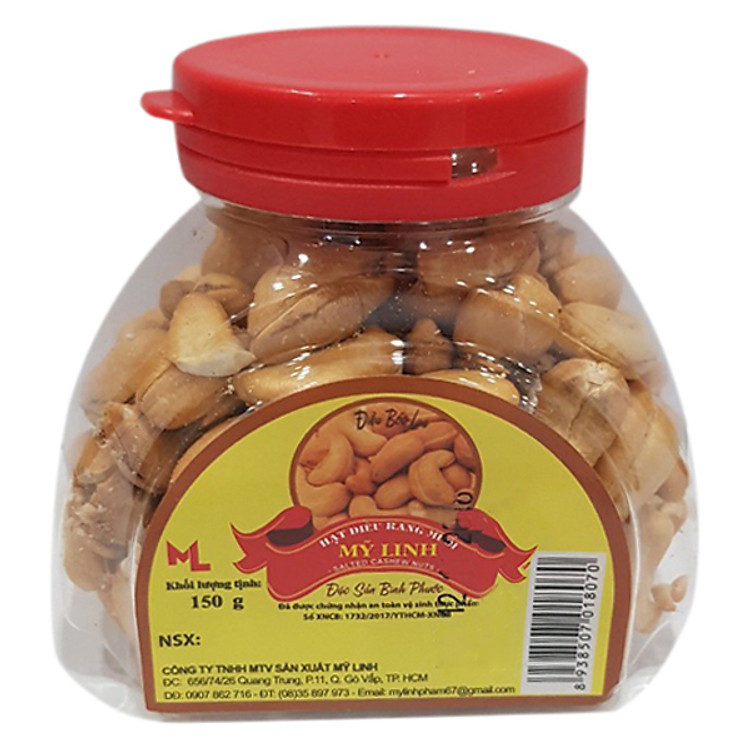 Điều Rang Muối Bóc Lụa Mỹ Linh Hộp Bầu (150g)
