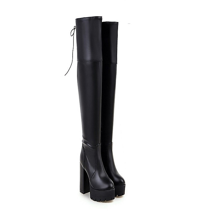 Boot nữ cổ cao 12cm đế vuông sành điệu GCC4801