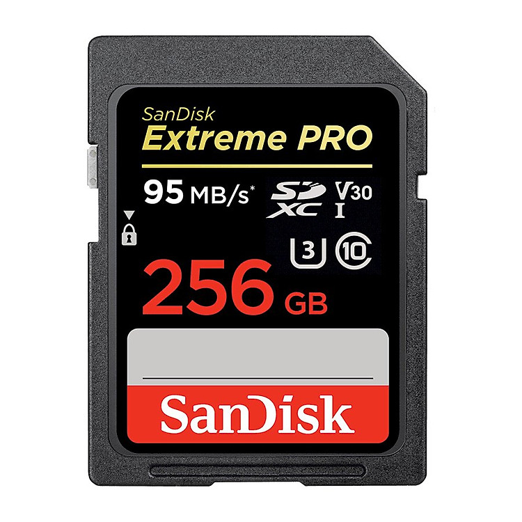 Thẻ nhớ SanDisk 256GB Extreme Pro SDXC V30 95MB/90 MB/s - Hàng Chính Hãng