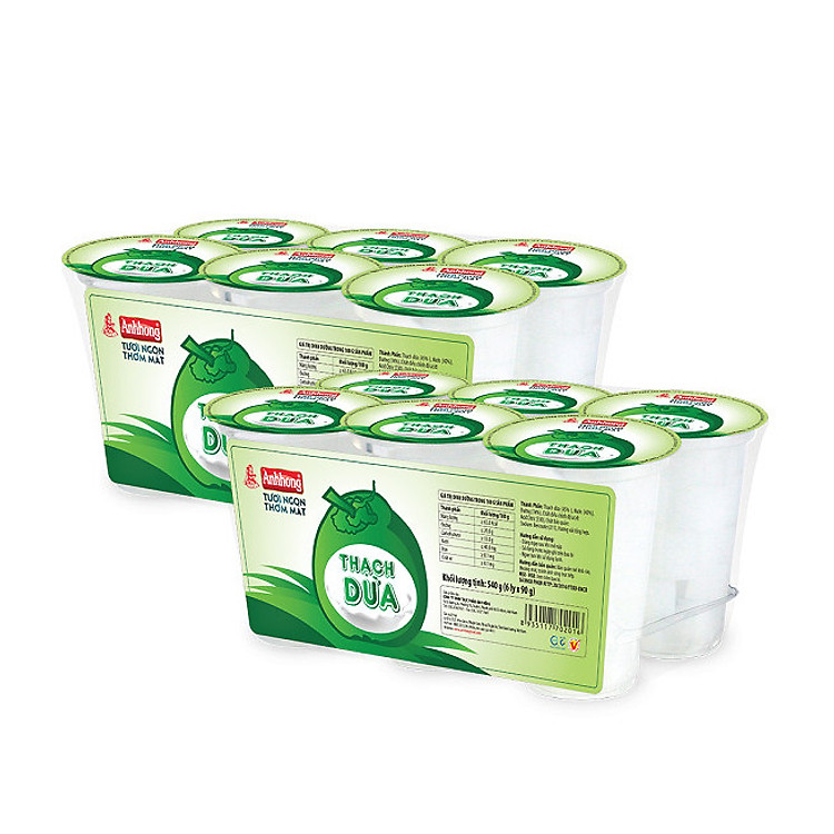 COMBO GIẢI NHIỆT: 2 LỐC THẠCH DỪA LY ÁNH HỒNG 90GR