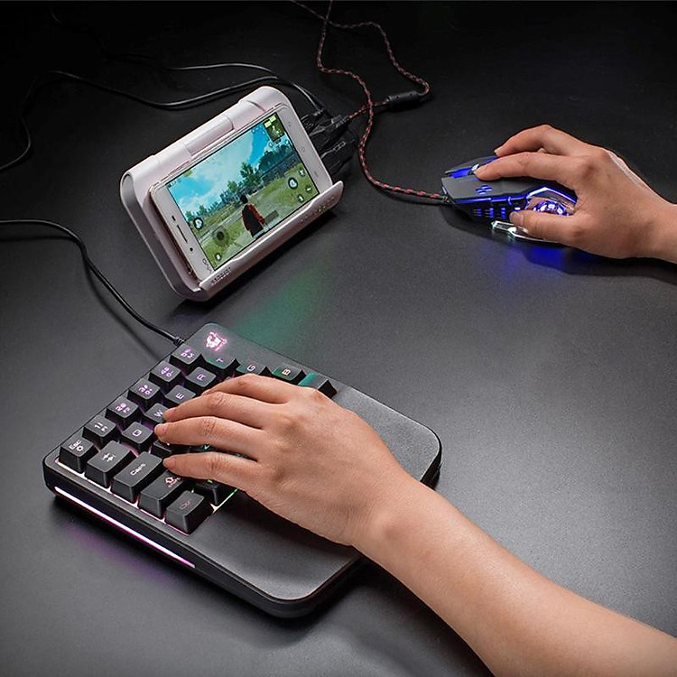 Bộ Bàn phím giả cơ FREE WOLF K11 và chuột FREE WOLF V5 chuyên game có thể chơi game trên điện thoại, ipad, latop - Hàng Chính Hãng