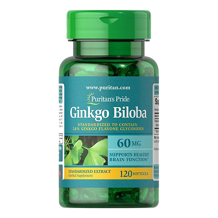 Thực Phẩm Chức Năng - Viên Uống Tăng Cường Tuần Hoàn Não Puritan'S Pride Ginkgo Biloba 60Mg Gingko Biloba (120 Viên)