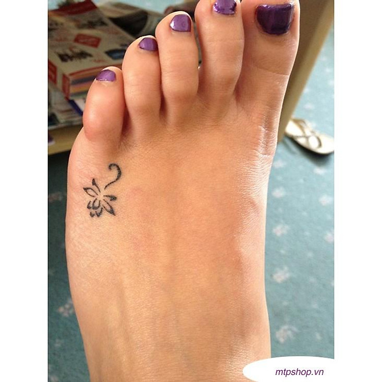 Hình xăm dán hoa sen mini 10x6cm