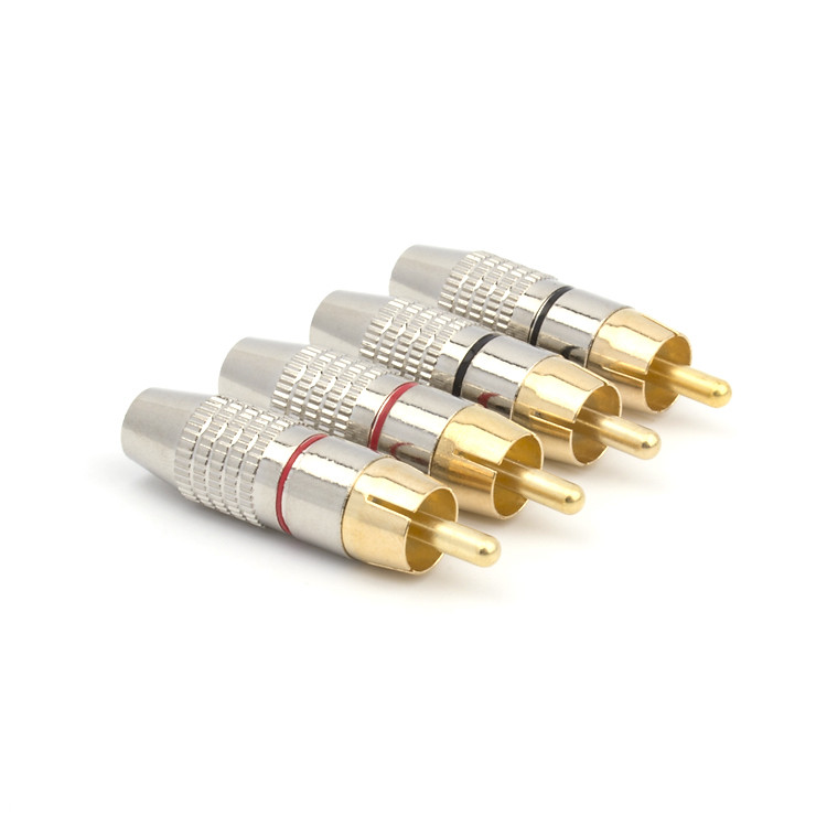 Bộ 02 Đầu Jack AV RCA Hoa Sen Bạc Cao Cấp AZONE