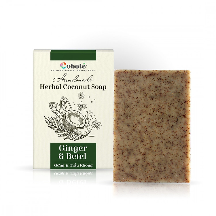 Xà Phòng Thảo Mộc Coboté - Gừng & Trầu Không - Hỗ Trợ Trị Các Bệnh Ngoài Da - 100% Tự Nhiên