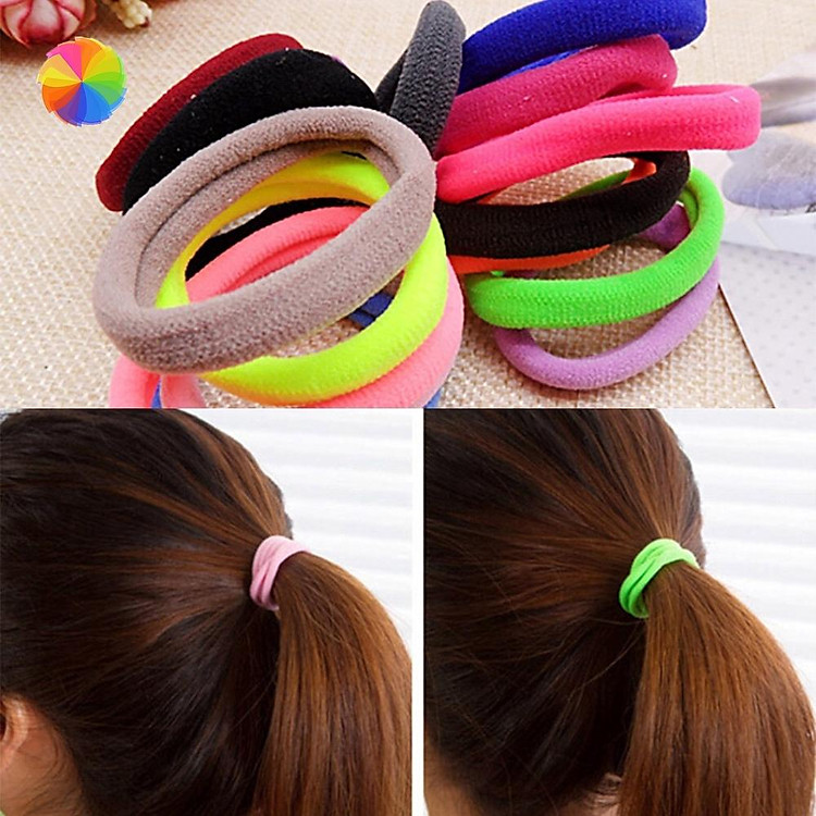 Set 50 chiếc dây buộc tóc co giãn tốt cho cả người lớn và trẻ em