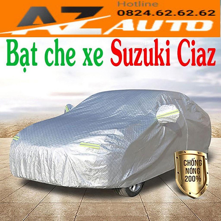 Bạt Phủ Ô Tô -Suzuki Ciaz CAO CẤP 3 LỚP Tráng Bạc Cách Nhiệt, Chống Nước, Chống Trộm Gương (hàng cao cấp)