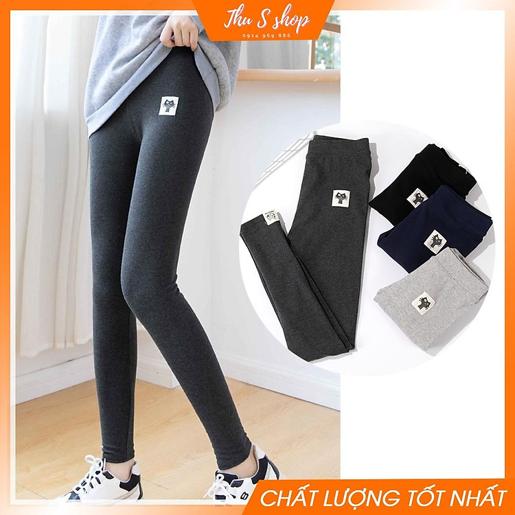 Quần Legging lót lông THUS Chất Nỉ Lông siêu ấm chống rét mặc mùa đông co dãn 4 chiều cực tốt Q2M02