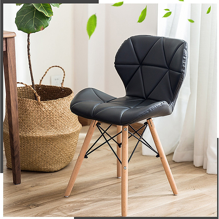 Ghế Eames Nệm Da Cao Cấp Chân Gỗ Sồi