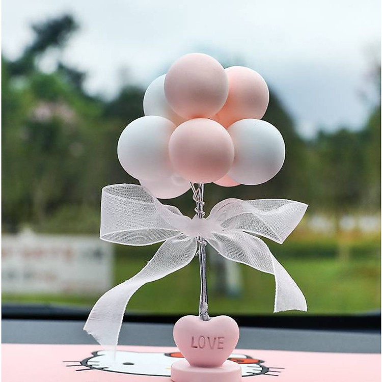 Tượng trang trí trái tim Love chùm bóng macarons 12cm (chọn màu)