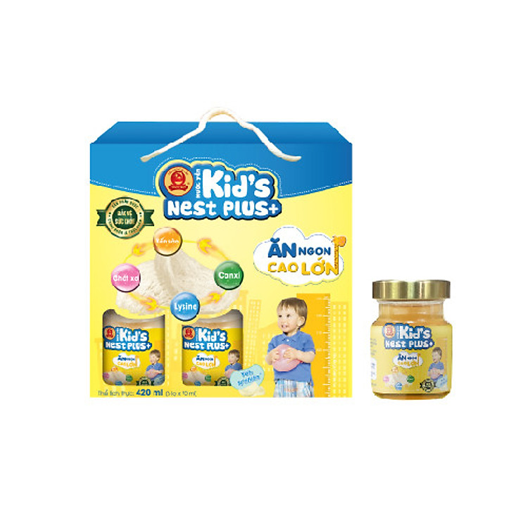 Lốc Nước Yến Kid’s Nest Plus+ (6 lọ x 70ml) Tặng 1 Lọ Yến Kid’s Nest Plus+