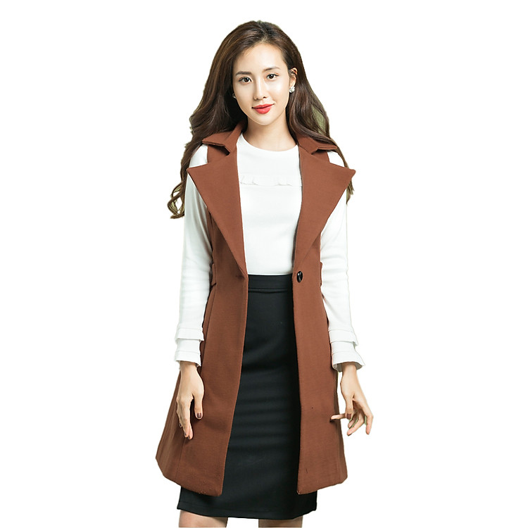 Áo Dạ Nữ Cổ Vest Gile Gumac A11816 - Gạch