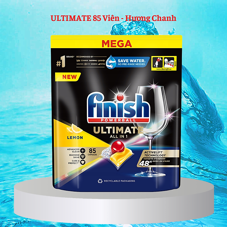 Viên rửa bát Finish Quantum Max 60 Viên 14 in 1 - Hanoimart