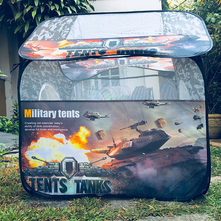 Lều Vải Trò Chơi Tự Bung Cao Cấp Cho Trẻ Em - Mẫu Lính