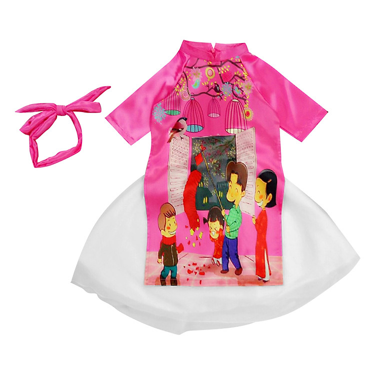 Set Áo Dài Bé Gái Bonchop Gia Đình Sum Vầy