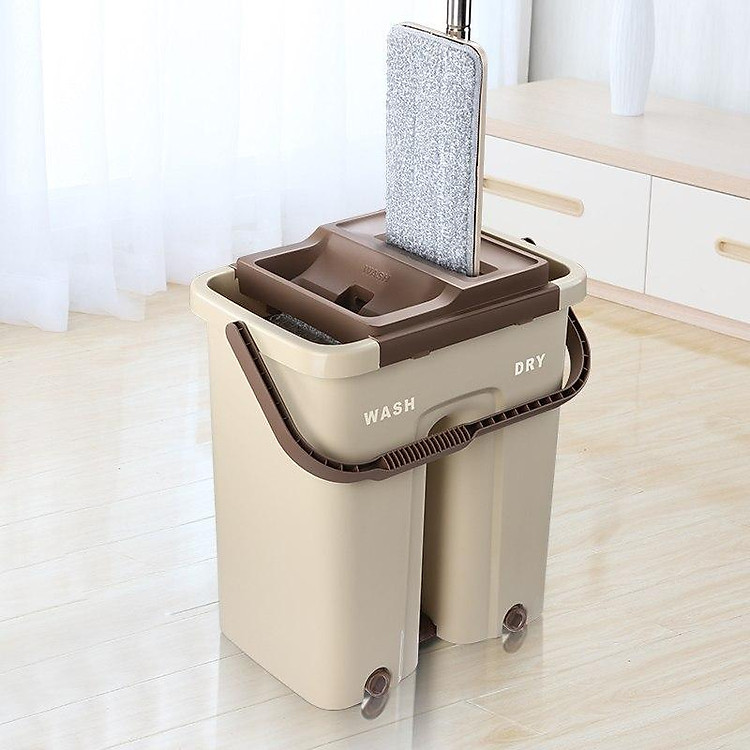Bộ Cây Lau Nhà Tự Vắt Thế Hệ Mới Size Lớn Có Kèm 2 Bông Lau (TẶNG KÈM MÓC DÁN TƯỜNG)