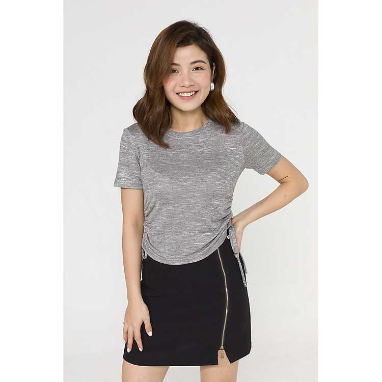 Áo thun, rút dây eo 2 bên VIEN TRAN V61S20H014