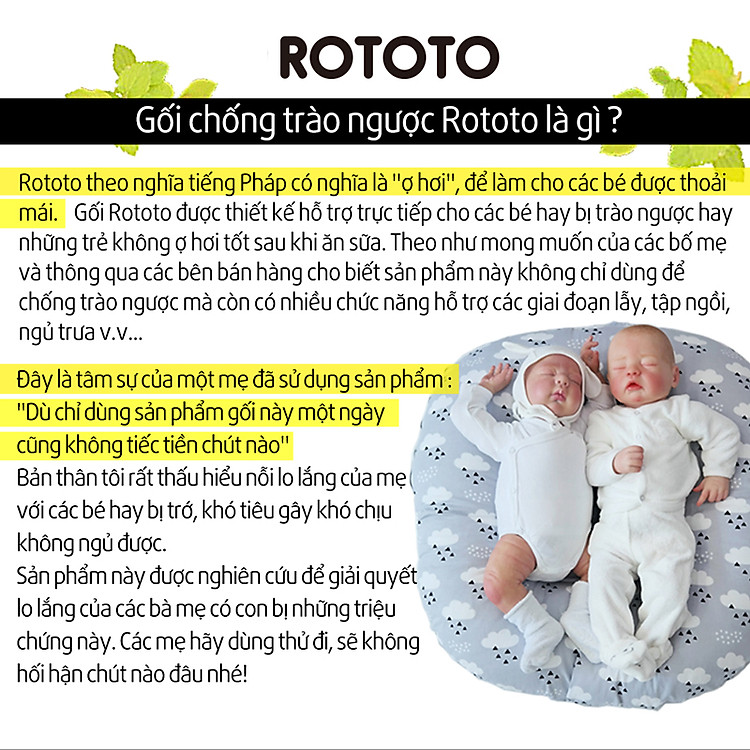 Mua Gối chống trào ngược Rototo bebe Vàng Chính hãng Giá rẻ - Hình ảnh 4
