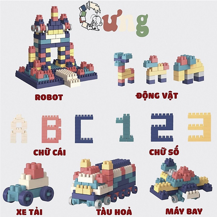 Vali Bàn Tập Vẽ 4in1 Building Blocks DIY (50-520 chi tiết) - Ảnh 3