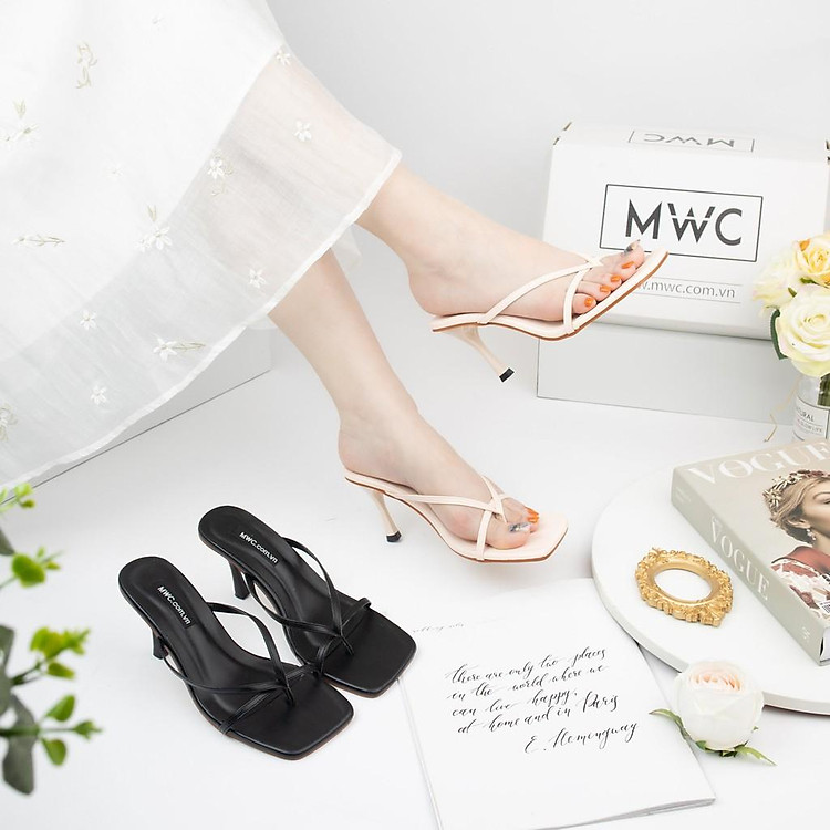 GUỐC CAO GÓT NỮ MWC - MŨI VUÔNG GÓT NHỌN CAO 5CM - CAO GÓT PHỐI DÂY SIÊU XINH - CAO GÓT XỎ NGÓN-NUCG-3963