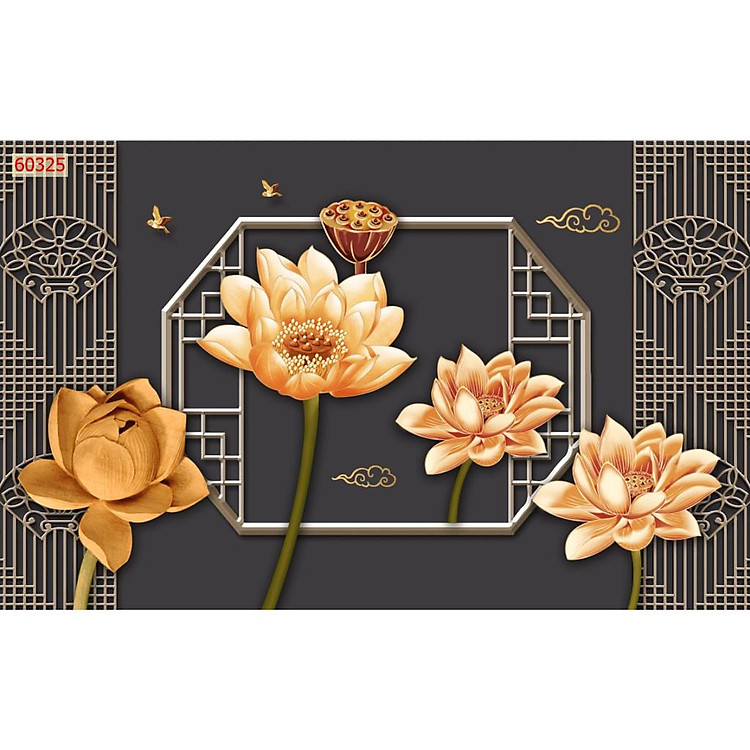 Tranh treo tường hoa 3D/gỗ MDF nhập khẩu