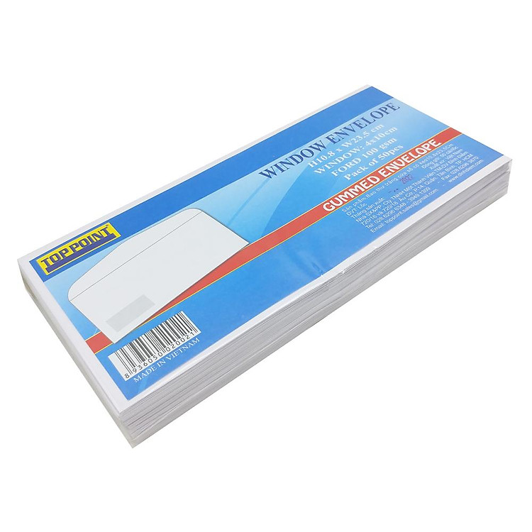 Bao Thư Toppoint Trắng Cửa Sổ Có Keo (50 cái) - Ảnh 4