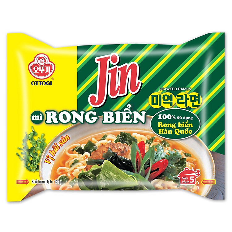 Combo 5 gói Mì Ottogi Jin rong biển vị Hải sản 120gr