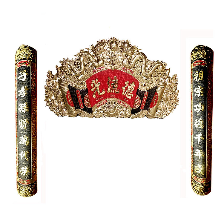 Bộ Cuốn Thư Câu Đối Đức Lưu Quang Bằng Đồng Thau Phong Thủy Thờ Phụng Tâm Thành Phát