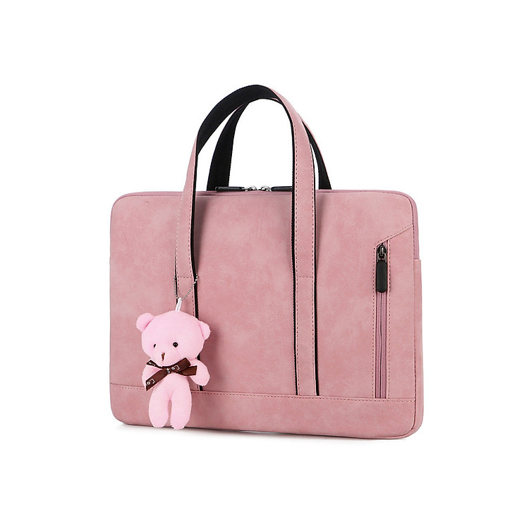 Túi Xách Da Chống Sốc Cho Macbook,Laptop,Surface - Siêu Mỏng - Phong Cách Thời Trang Thanh Lịch Nữ Tính (Tặng kèm gấu)