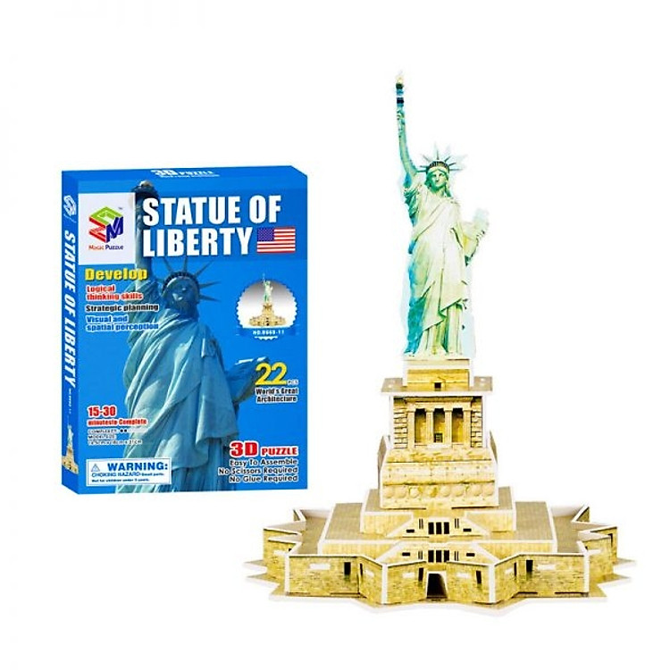 Mô Hình Giấy 3D Magic Puzzle: Tượng Nữ Thần Tự Do B668-11 (22 Chi Tiết)