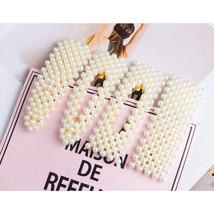 Kẹp tóc bấm giả ngọc trai - mẫu mới