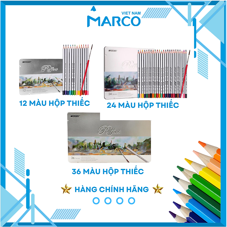 Hộp Bút Chì Màu Nước Marco Raffine 7120 (12 màu)