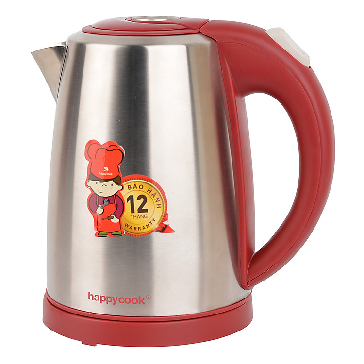 Ấm Đun Siêu Tốc Happy Cook HEK-173 (1.7L) - Nắp Đỏ - Hàng chính hãng