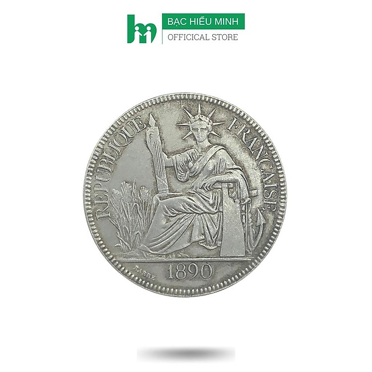 Đồng Xu Hoa Xòe Đánh Gió Đông Dương Hình Bà Đầm Cũ Bạc Ta DDD001C