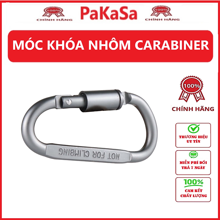 Móc Khóa Carabiner Hình Chữ D Hợp Kim Nhôm Cao Cấp