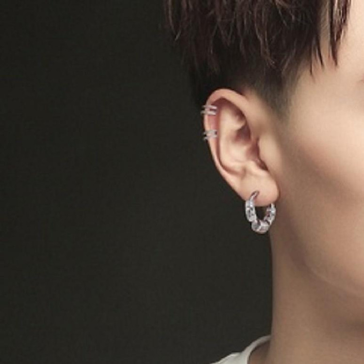 Khuyên tai Hipster 2 nam nữ GIÁ 1 CHIẾC unisex tròn dạng xỏ màu bạc đen - HT Orn Earring đơn giản đẹp nhỏ xinh Camcam